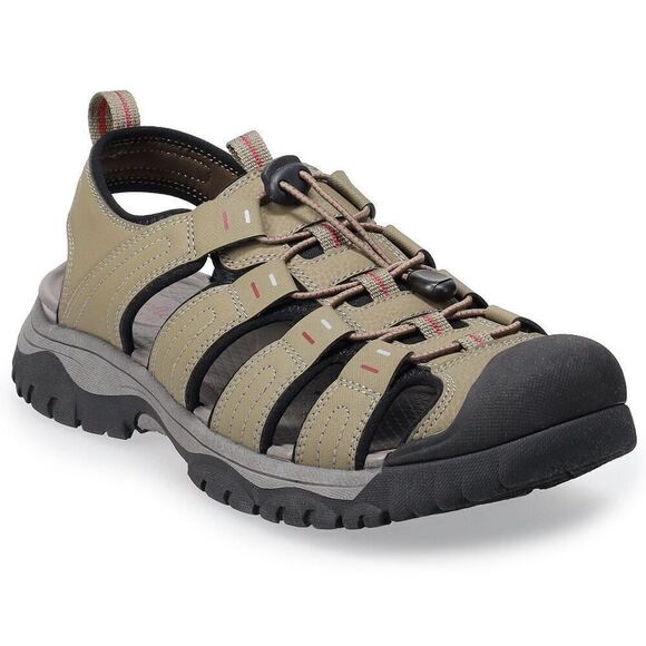New! Sonoma Men’s Sherman Bump Toe Sandals Sz 13 Taupe Cushioned Footbed NWT - Picture 1 of 14